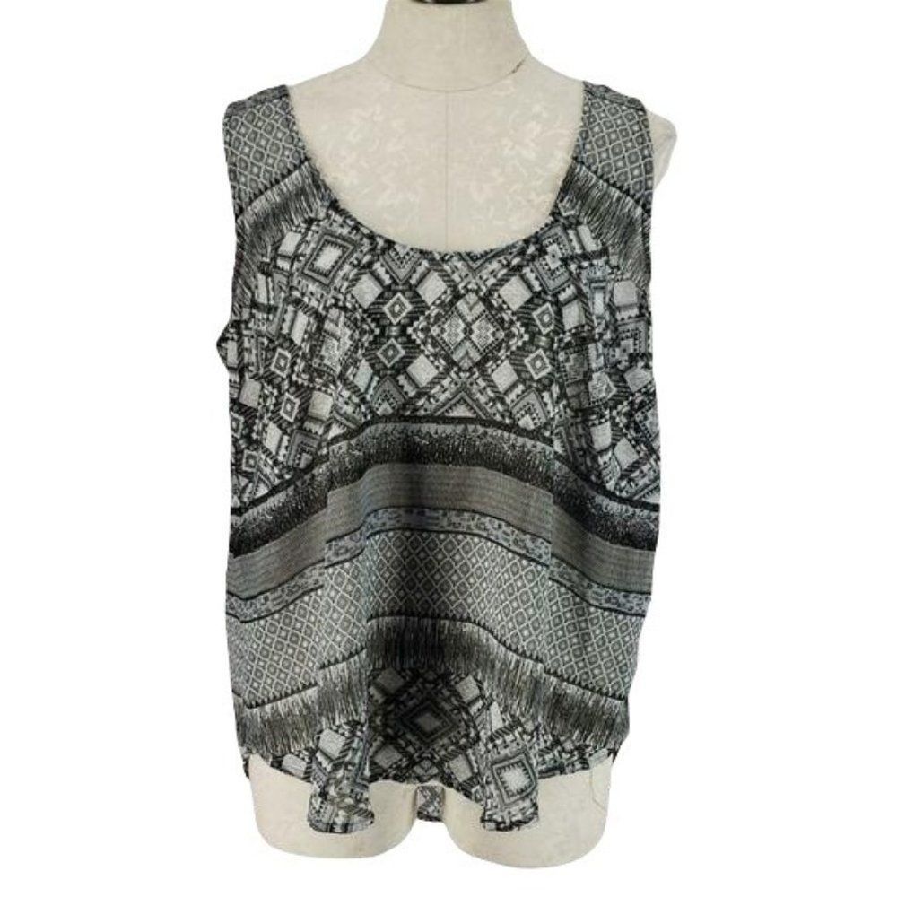 Live 4 Truth Black Sheer‎ tribal 1X Tank Top